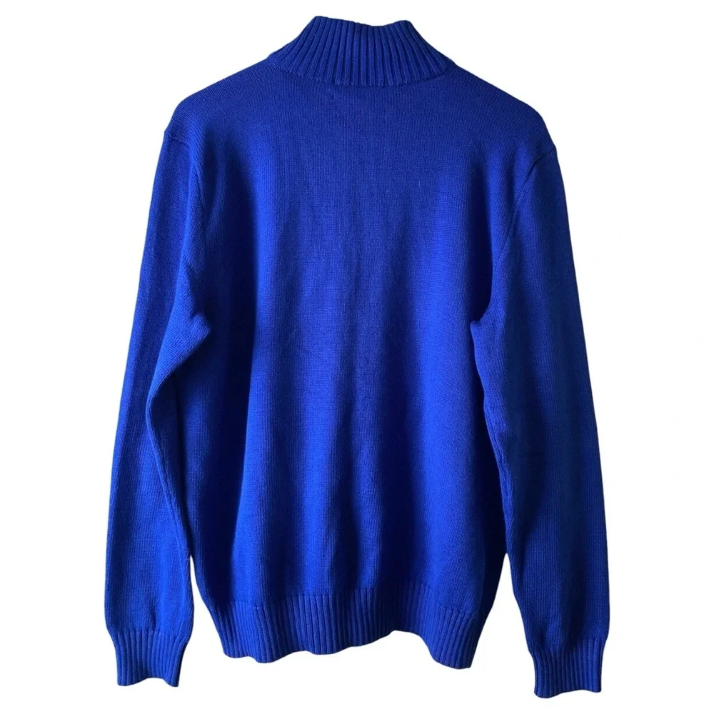 POLO RALPH LAUREN Men’s Blue Cotton 1/4 Zip Long Sleeve Pony Pullover Sweater L